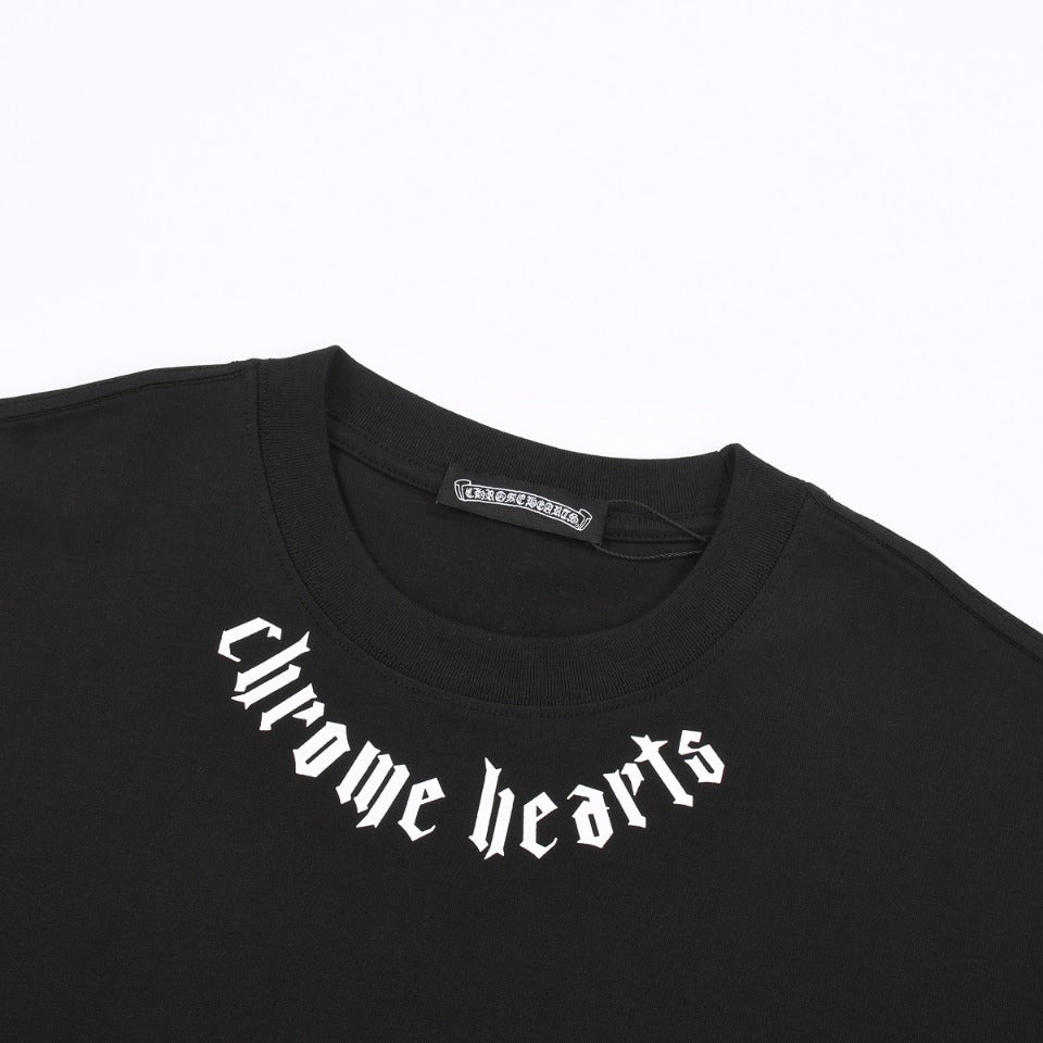 CHROME HEARTS LOGO COLLAR T-SHIRT BLACK