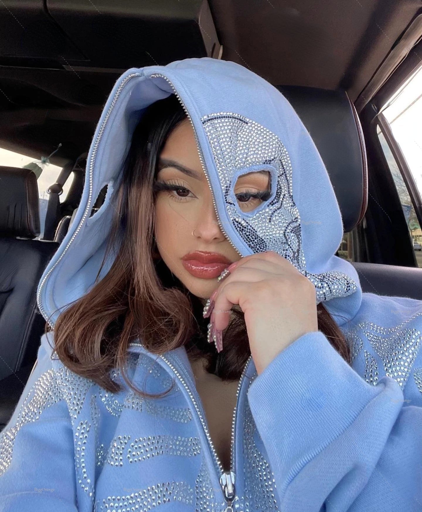 ALTZ - Skull Rhinestone Hoodie