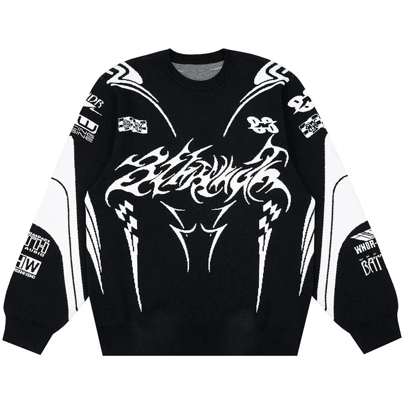 Moto Gothic Knitted Sweatshirt