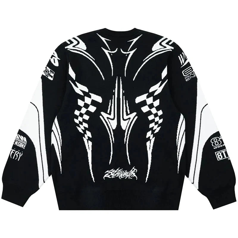 Moto Gothic Knitted Sweatshirt