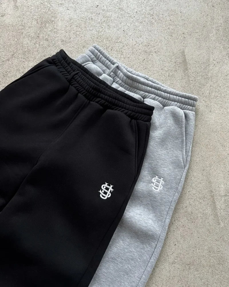 Y2K Straight Leg Baggy Embroidered Sweatpant Joggers Trousers