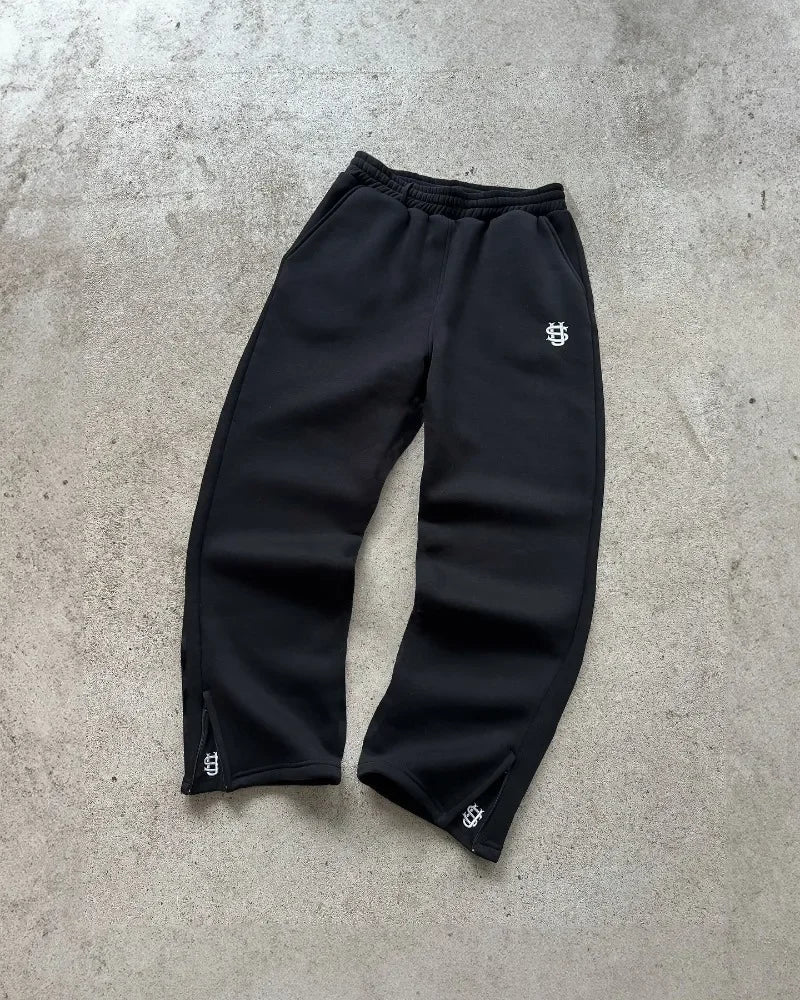 Y2K Straight Leg Baggy Embroidered Sweatpant Joggers Trousers