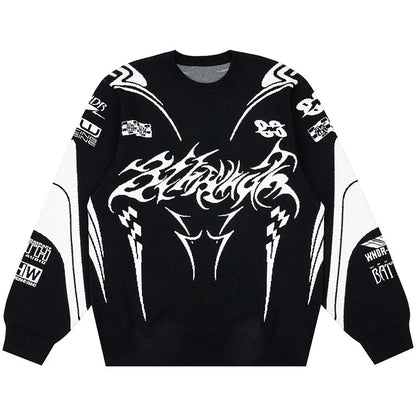 Moto Gothic Knitted Sweatshirt