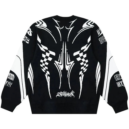 Moto Gothic Knitted Sweatshirt